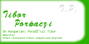 tibor porpaczi business card